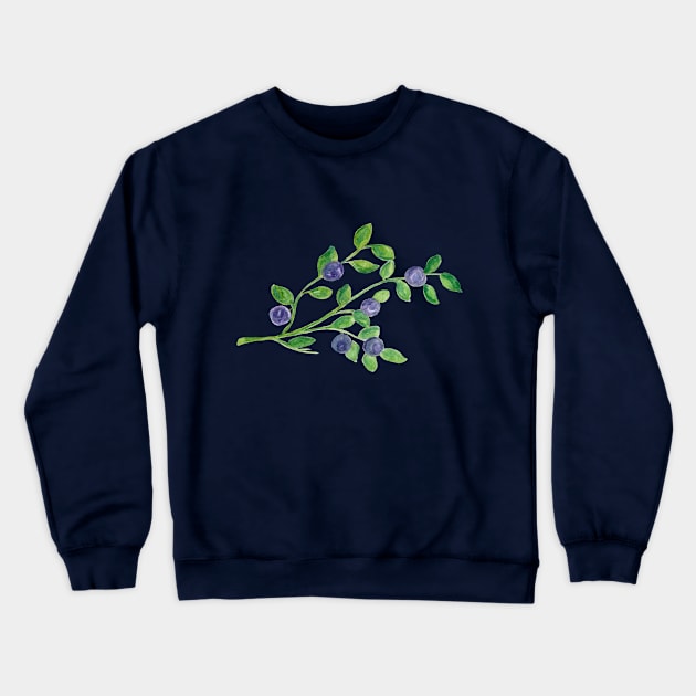 Blueberries - delicious harbinger of late summer Crewneck Sweatshirt by Elena Ehrenberg